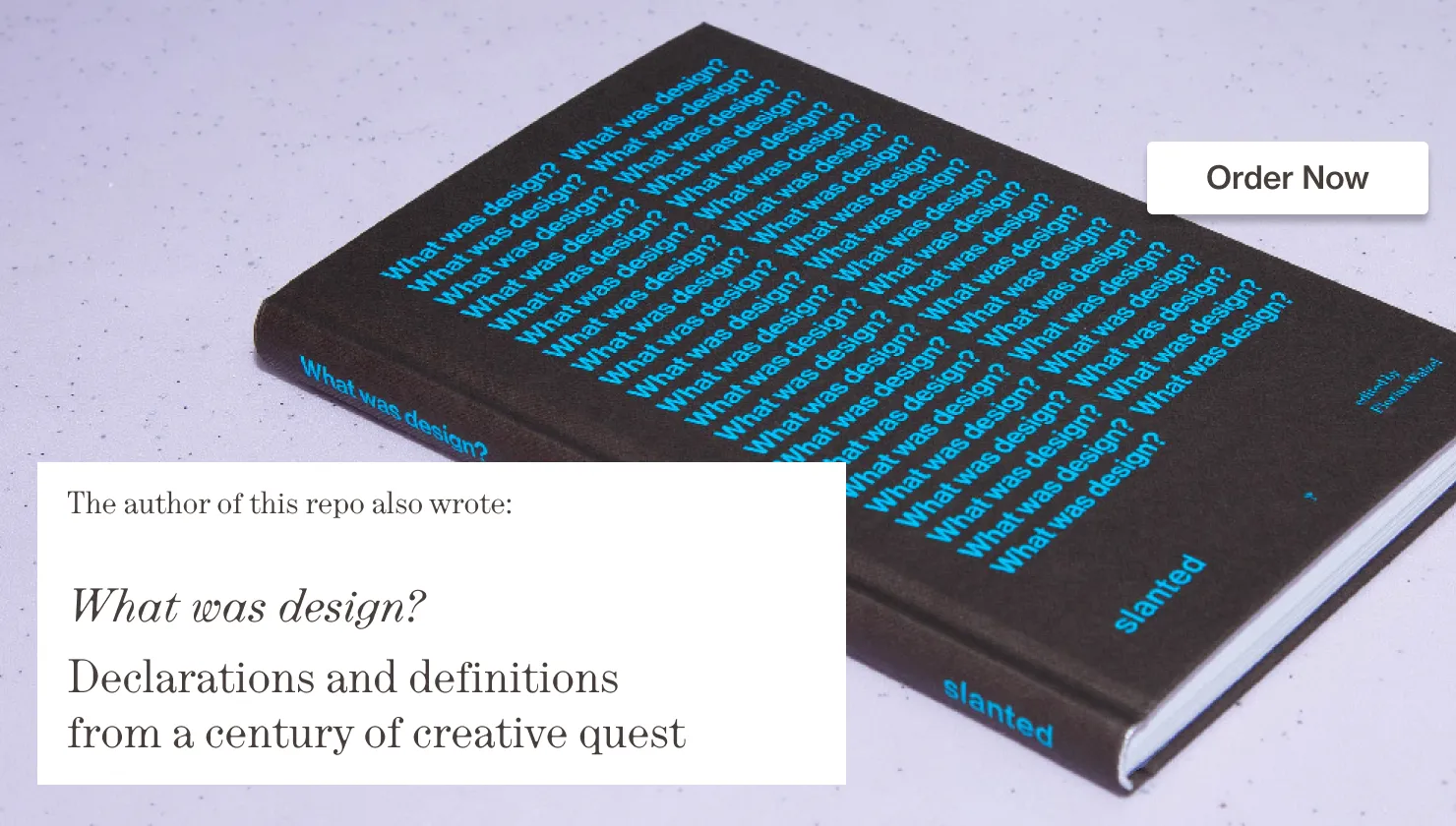 Florian Walzel: What was design? Declarations and definitions from a century of creative quest